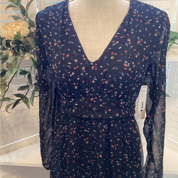 AQUA NWT BLACK COTTAGE CORE FLORAL DRESS SIZE SMALL 1217 - Picture 3 of 10